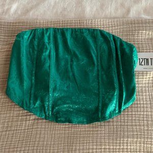 NWT 12th Tribe St. Barths Emerald Jacquard Corset Top